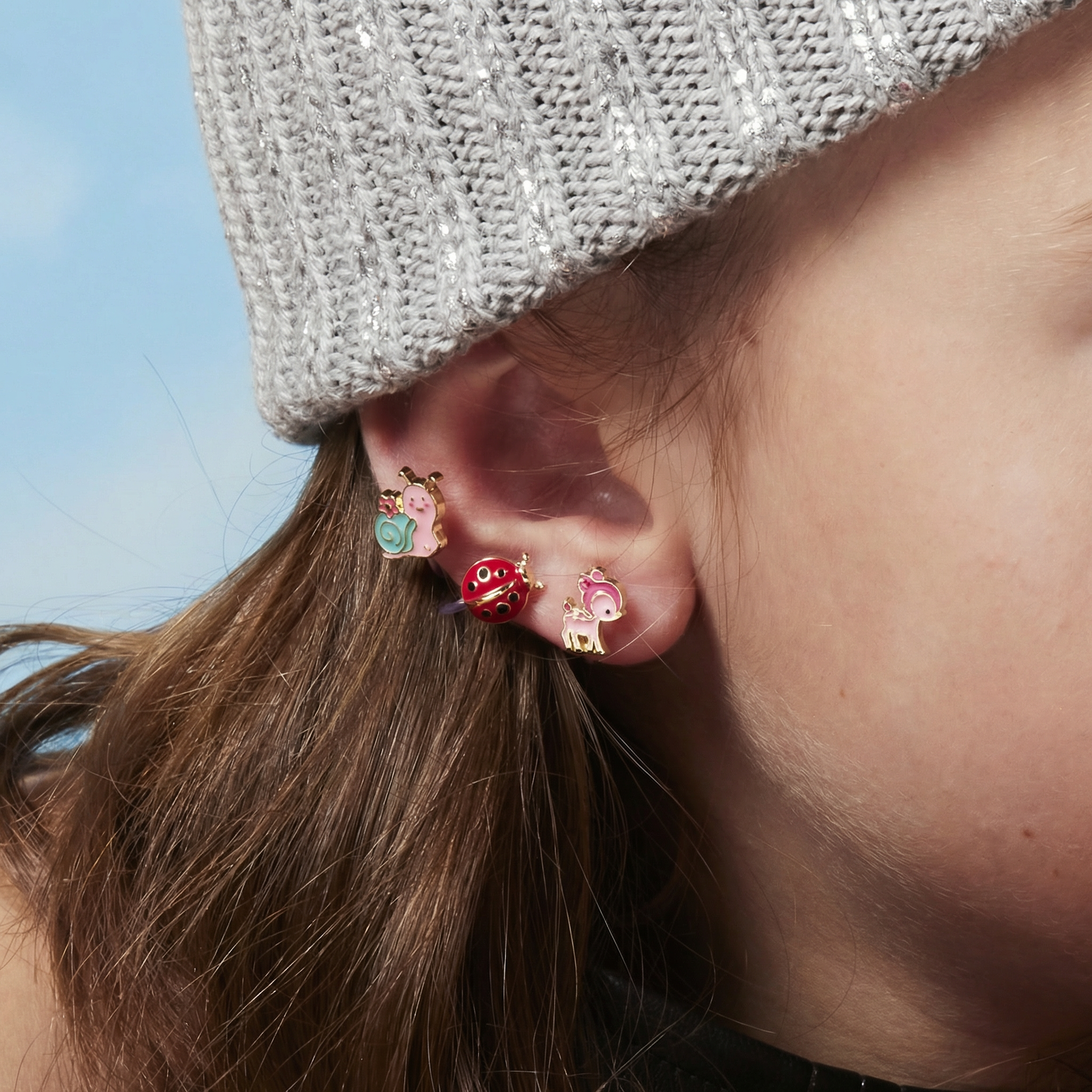 safe nickel-free clip-on earrings for kids in Canada close-up