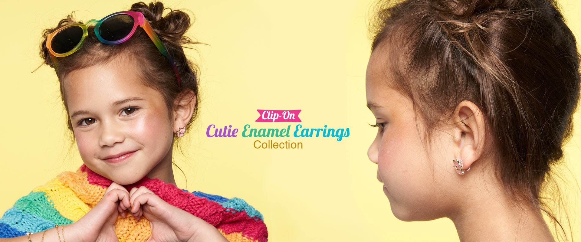 Comfortable hypoallergenic kids clip-on earrings for non-pierced ears by Girl Nation Canada.
