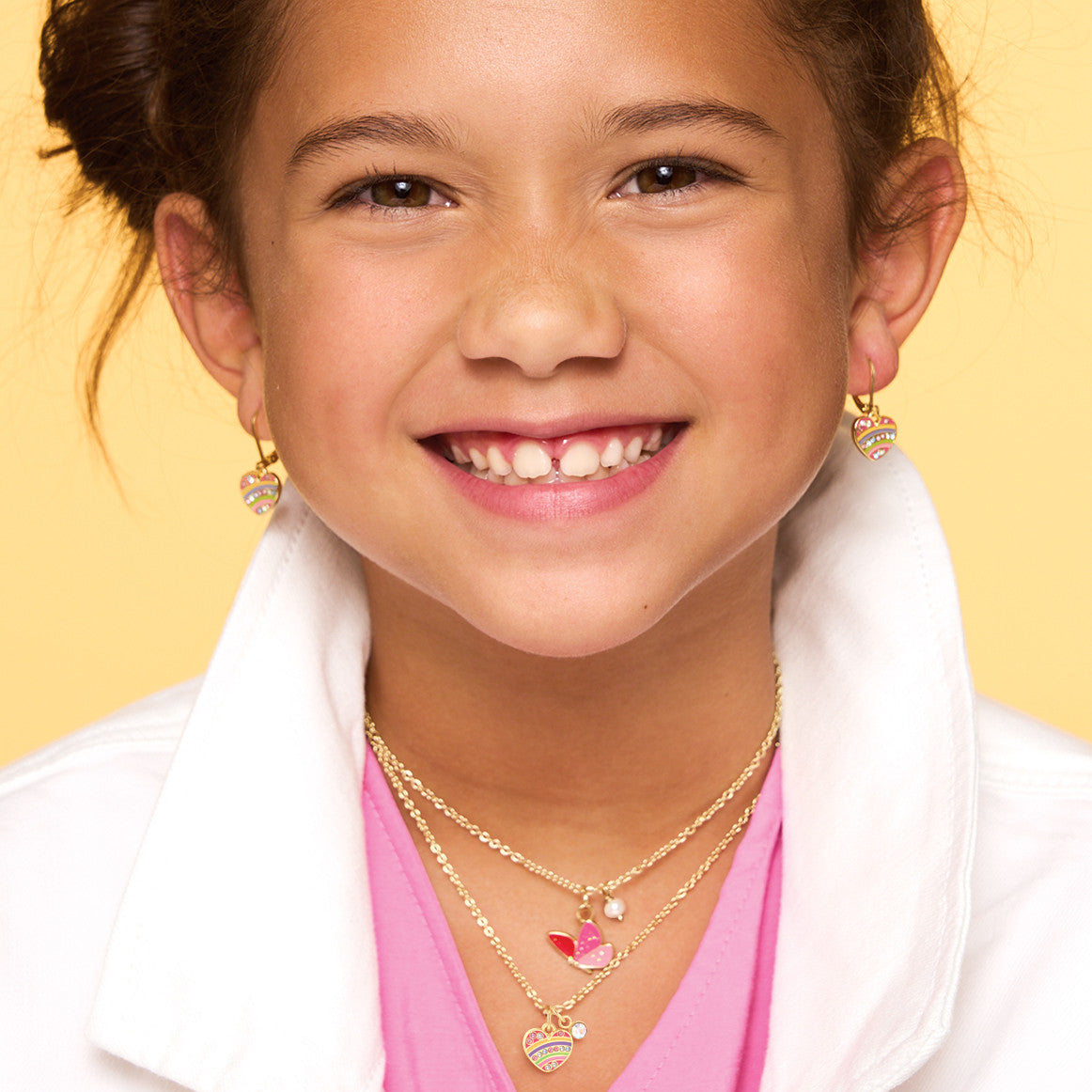 Sparkling Glitter Butterfly necklace for girls, an ideal Spring or holiday gift for your niece. Lightweight and hypoallergenic for comfortable everyday wear.