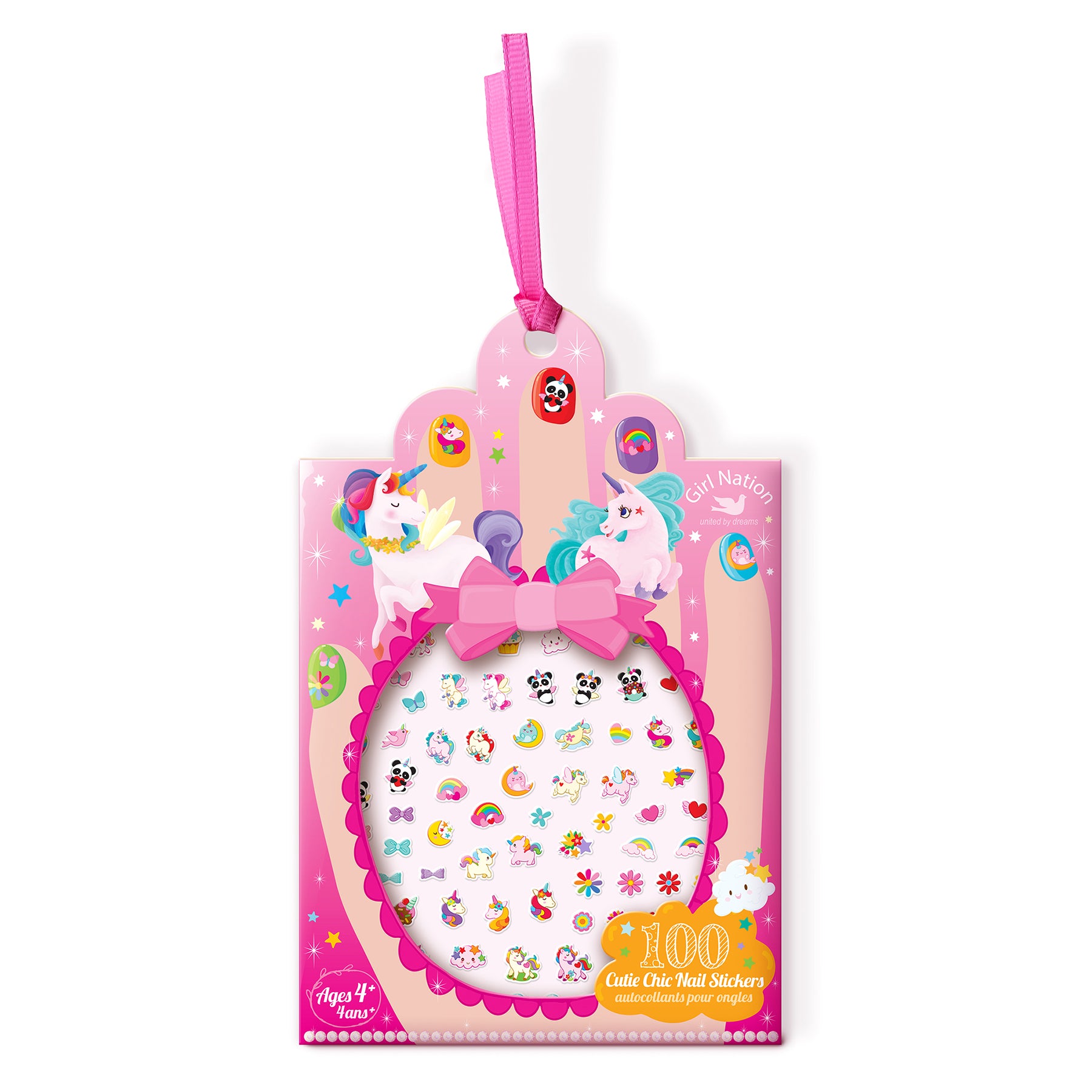 Easter gift unicorn nail stickers for girls. Non-toxic kids accessories and perfect Easter basket stuffer by Girl Nation Canada.