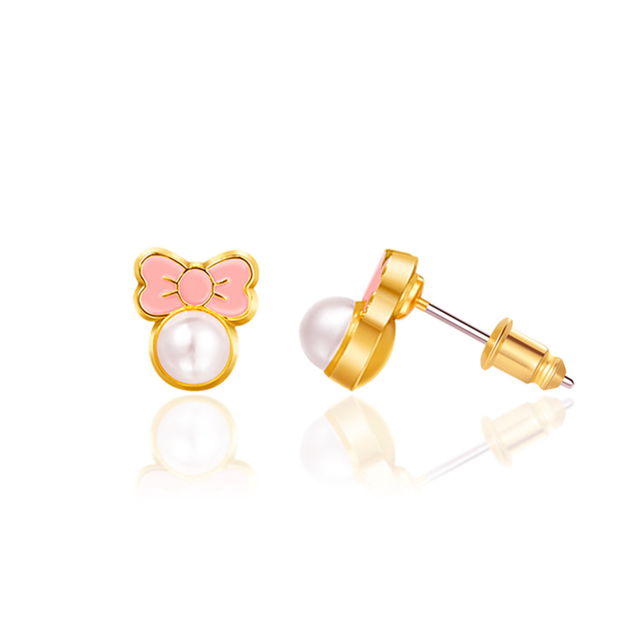Elegant Pink Chic Bow stud earrings for girls, featuring a hypoallergenic finish and a secure-fit safety back. A cherished birthday or holiday gift for your daughter.