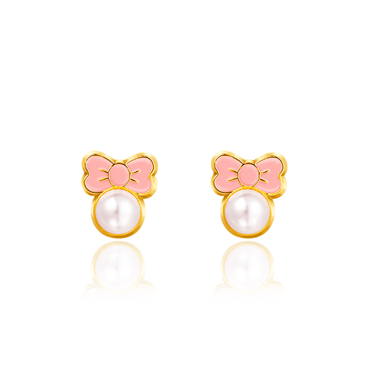 Elegant Pink Chic Bow stud earrings for girls, featuring a hypoallergenic finish and a secure-fit safety back. A cherished birthday or holiday gift for your daughter.