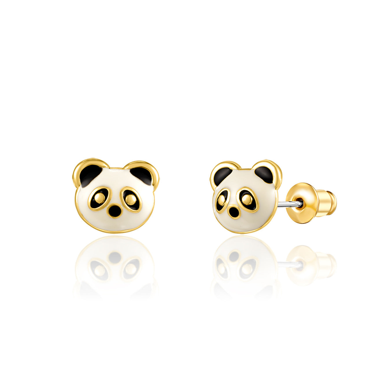 Adorable Panda Cutie bear stud earrings for kids, a perfect Easter or holiday gift for your granddaughter. Featuring a secure safety back and skin-safe surgical steel.