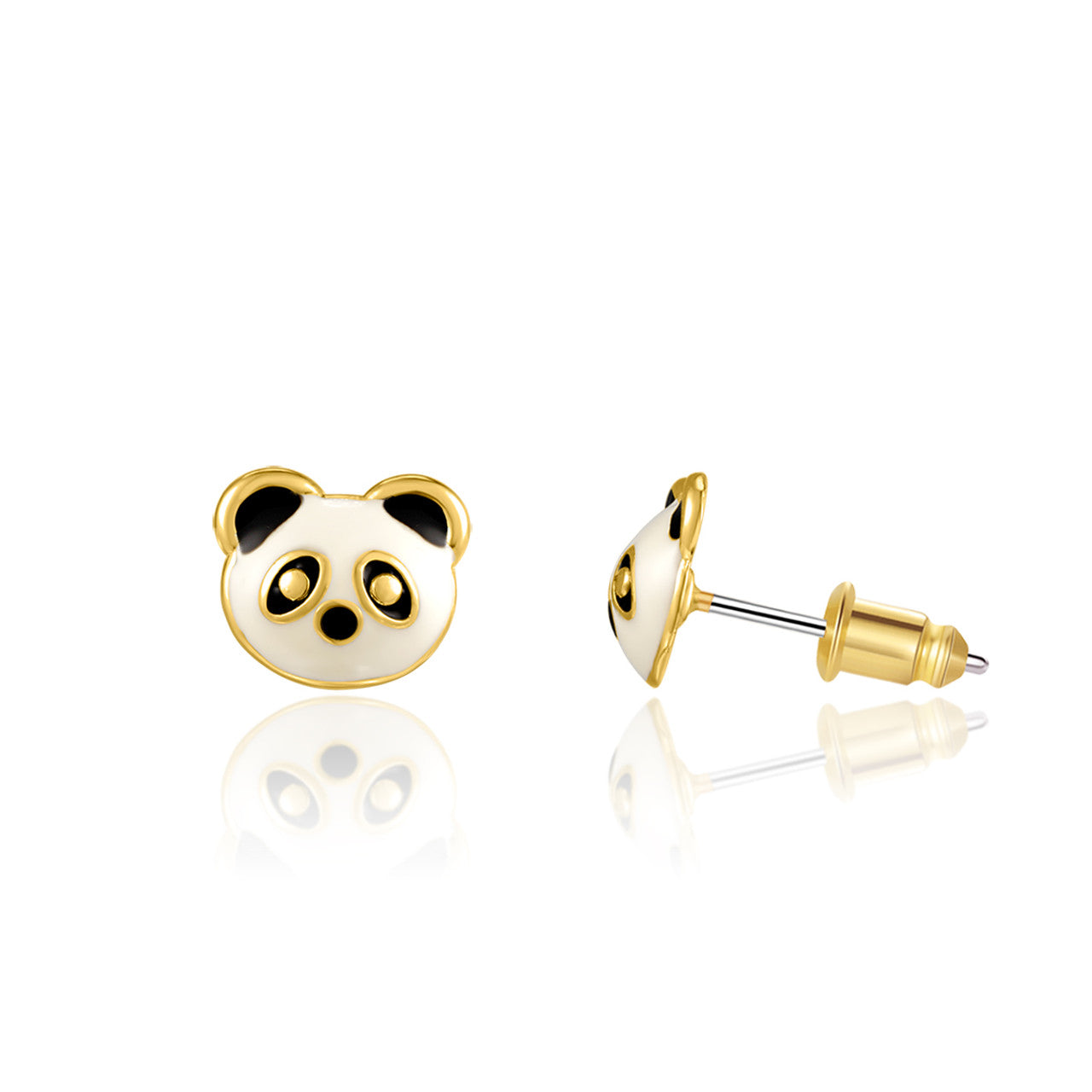 Adorable Panda Cutie bear stud earrings for kids, a perfect Easter or holiday gift for your granddaughter. Featuring a secure safety back and skin-safe surgical steel.