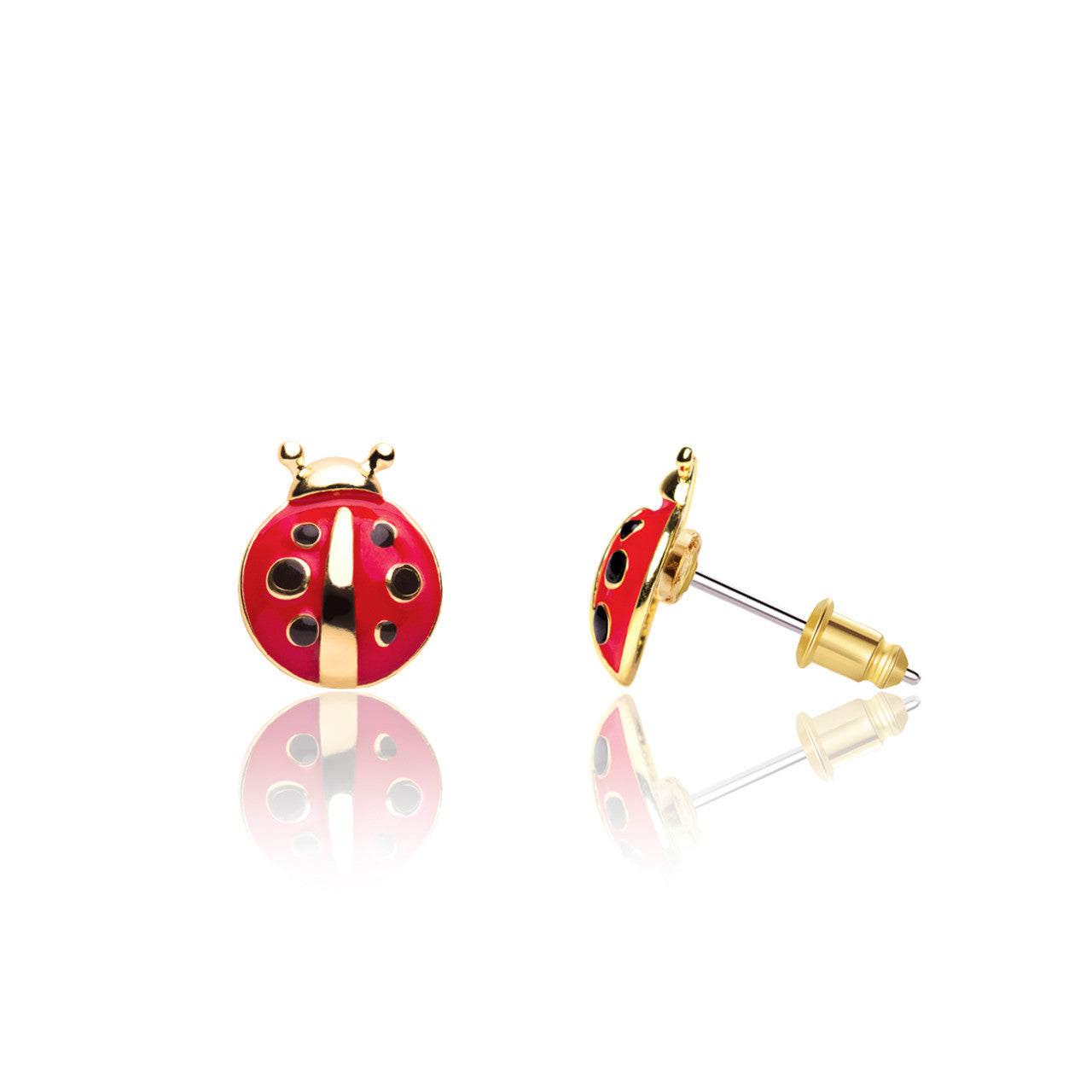 Adorable Little Ladybug stud earrings for girls, an ideal Easter or Spring gift for your niece. Made with nickel-free surgical steel and a secure safety back for sensitive skin.