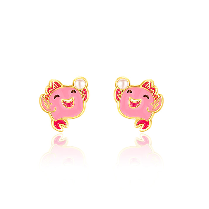 Playful Fish "Feelin' Fintastic" stud earrings for kids, an ideal Easter or Holiday gift. Designed with 316L surgical steel and a secure stay-on safety back.