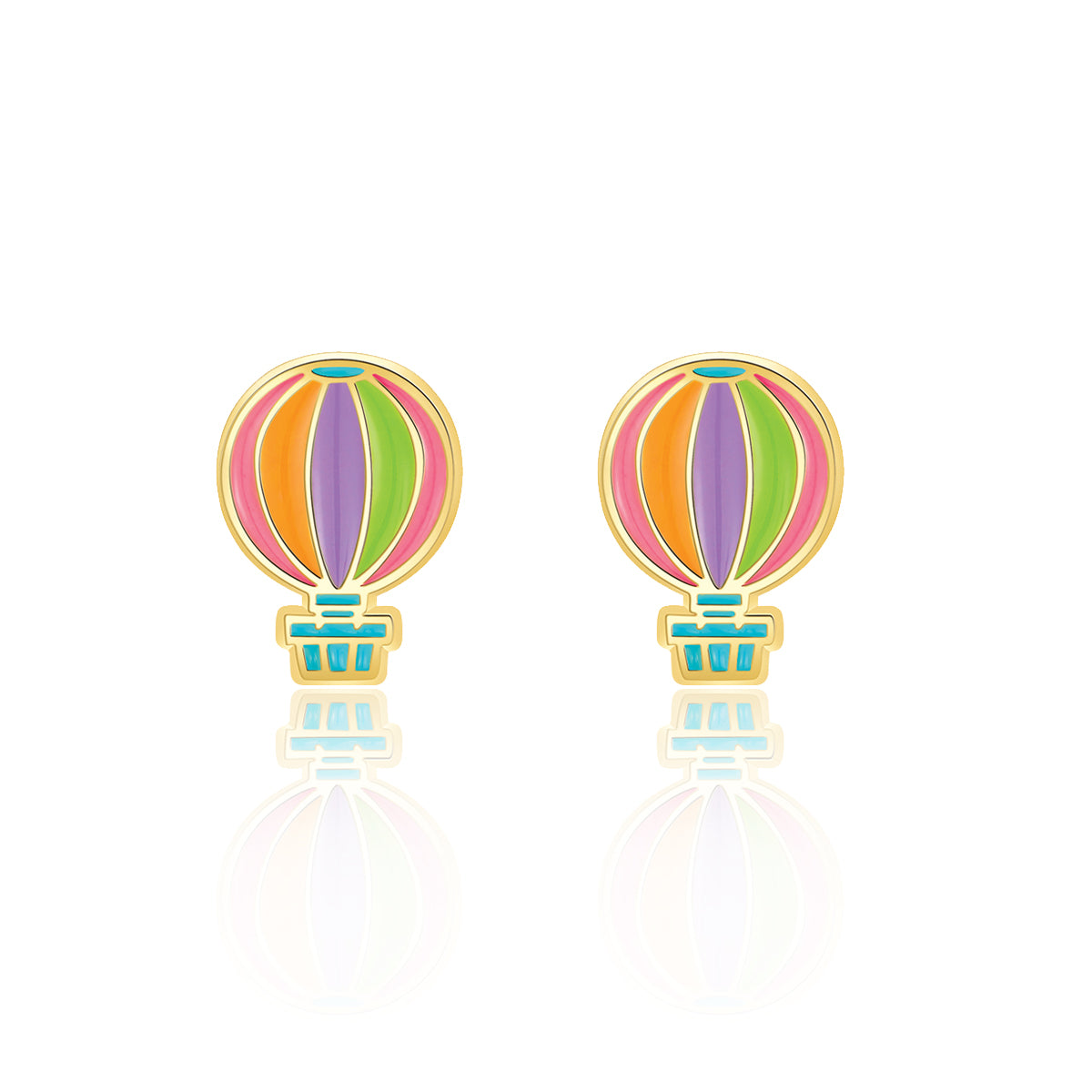 Easter gift hot air balloon earrings for girls. Hypoallergenic kids earrings and perfect Easter basket stuffer by Girl Nation Canada.
