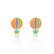Easter gift hot air balloon earrings for girls. Hypoallergenic kids earrings and perfect Easter basket stuffer by Girl Nation Canada.