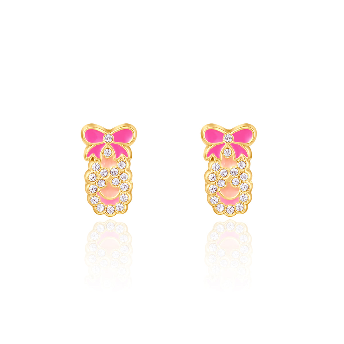 Graceful Crystal Ballet Shoe stud earrings for kids, featuring a hypoallergenic and secure-fit safety back. A cherished gift for granddaughters who love dance.