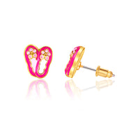 Graceful Ballet Dreams stud earrings for kids, featuring a secure safety back and skin-safe surgical steel. A beautiful and safe gift for granddaughters.