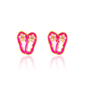 Graceful Ballet Dreams stud earrings for kids, featuring a secure safety back and skin-safe surgical steel. A beautiful and safe gift for granddaughters.