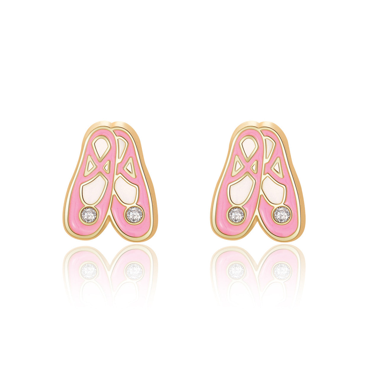 Elegant Ballet Slippers stud earrings for girls, designed with 316L surgical steel and a secure safety back. An adorable gift for your favorite little dancer.