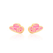 Trendy Western Cowgirl Hat stud earrings for girls, a perfect birthday or holiday gift for your niece. Made with nickel-free surgical steel and a secure safety back for sensitive ears.