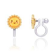 Cute summer vacation gift for girls featuring smiling sun and watermelon treat clip on earrings perfect for beach trips or birthdays. Official distributor of Girl Nation Canada offering fast shipping on safe, comfortable earrings.