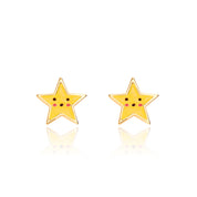 Radiant Shining Star stud earrings for kids, perfect for Holiday and Christmas promotions. Featuring a hypoallergenic finish and a secure safety back for sensitive ears.