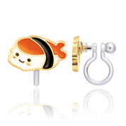 Adorable Sushi Time clip-on earrings for kids, featuring a stay-on secure clip and a lightweight, pain-free design.