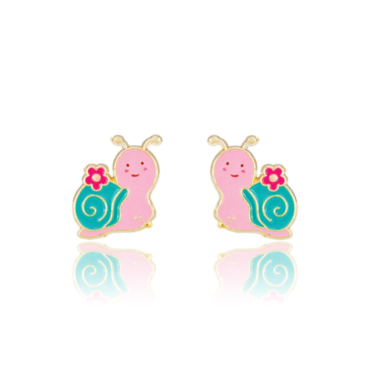Easter gift snuggly snail earrings for girls. Hypoallergenic kids earrings and perfect Easter basket stuffer by Girl Nation Canada.