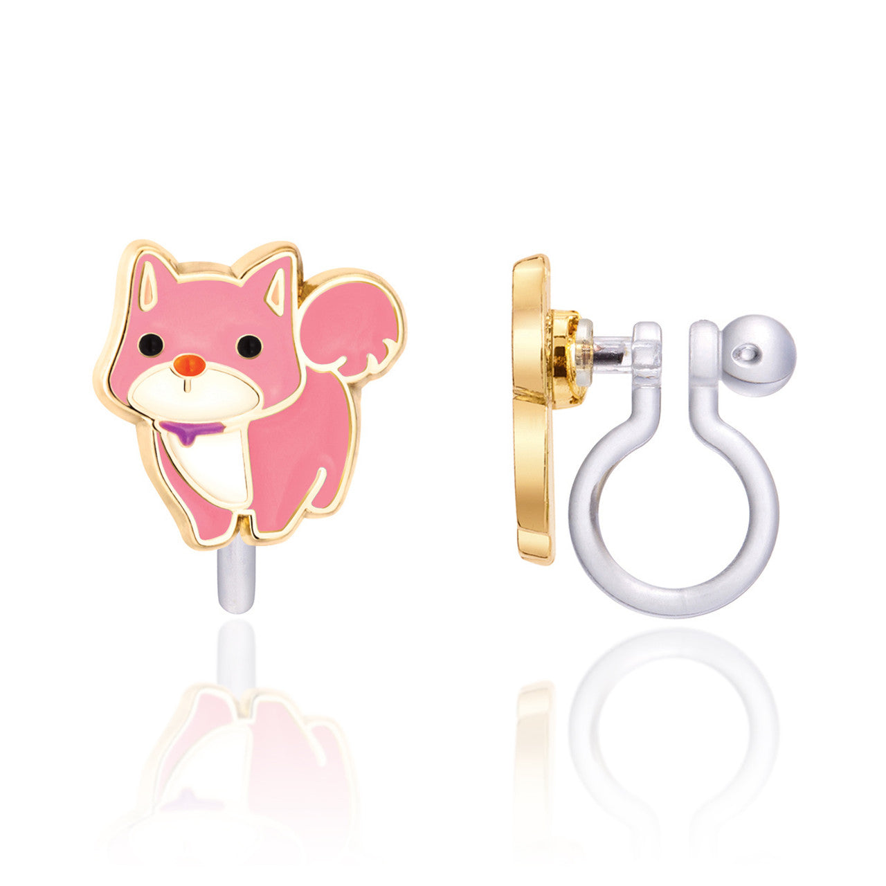 Easter gift charming corgi clip-on earrings for girls. Hypoallergenic kids earrings and perfect Easter basket stuffer by Girl Nation Canada.