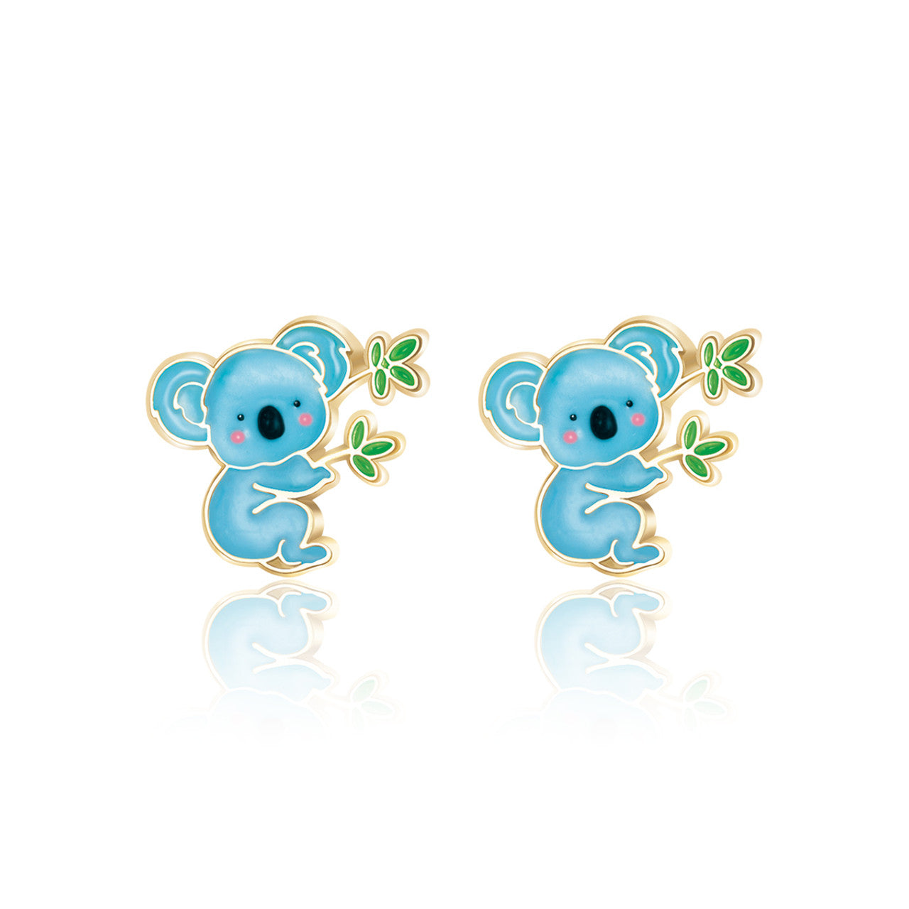 Sweet Koala bear stud earrings for kids, featuring a hypoallergenic and secure-fit safety back. A cherished animal jewelry gift for granddaughters with sensitive ears.
