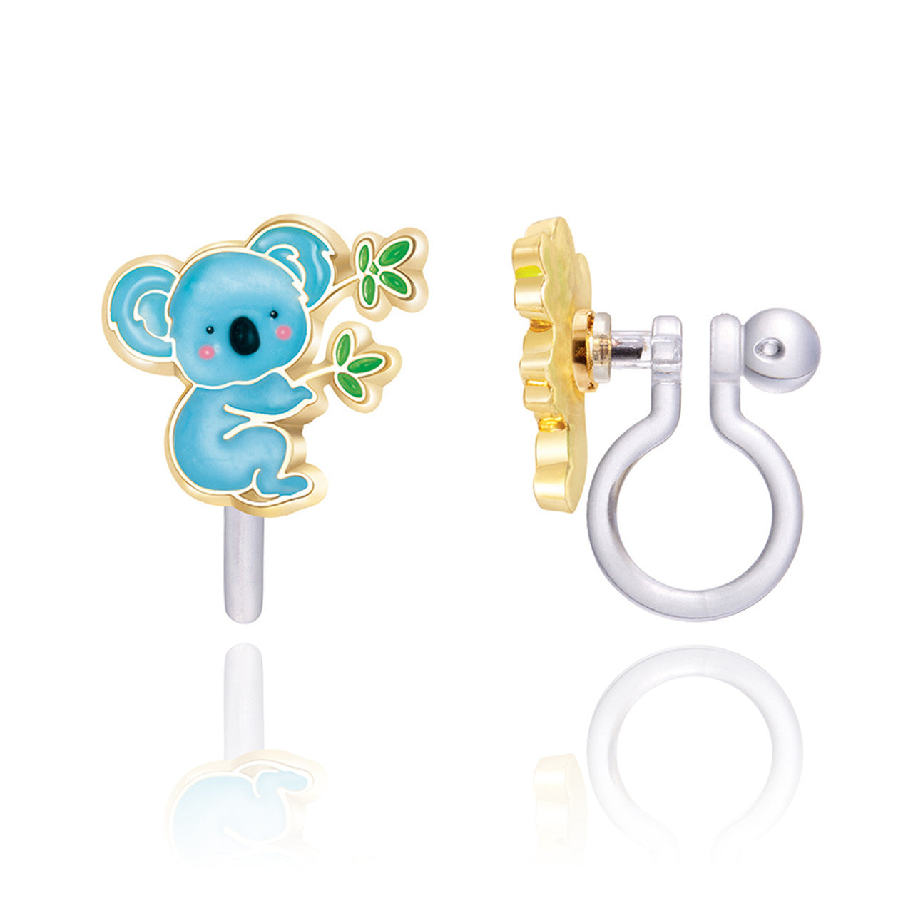 Sweet Koala bear clip-on earrings for kids, offering a secure and irritation-free fit for unpierced ears. A soft and hypoallergenic jewelry gift for girls.