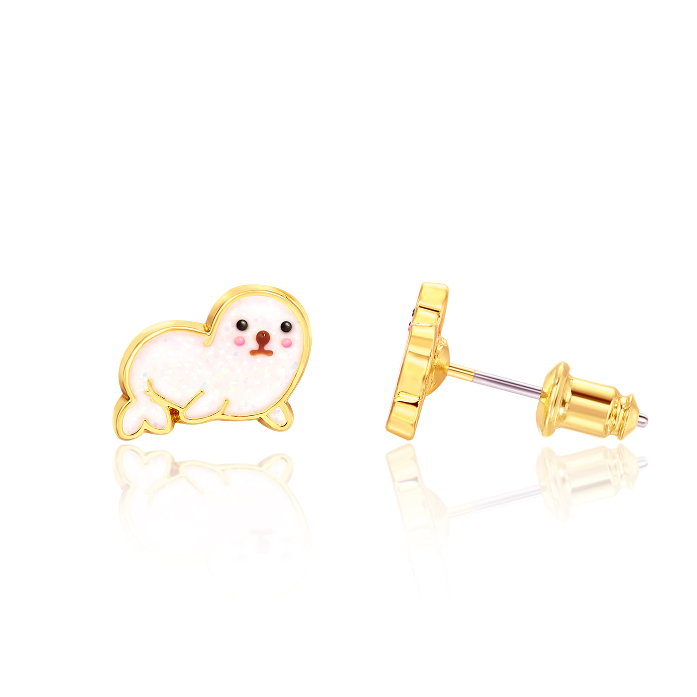 KIds Hypoallergenic Stud Earrings | Sealed with a Kiss | Seal