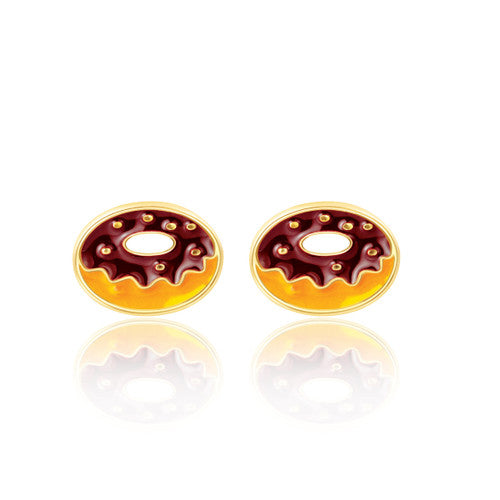 Delicious Donut food stud earrings for girls, a perfect Holiday gift. Designed with 316L surgical steel and a secure-fit safety back for maximum protection and style.