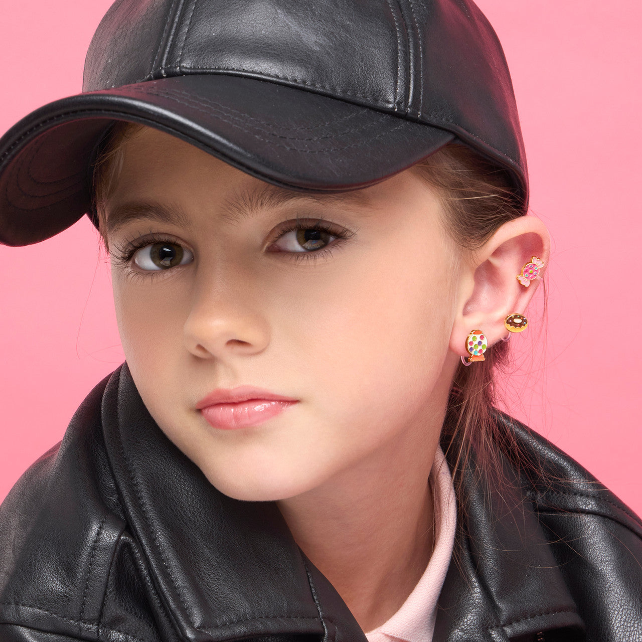 Colorful Retro Candy clip-on earrings for girls, featuring a secure-fit and hypoallergenic design. An ideal jewelry gift for kids' birthdays and special celebrations.