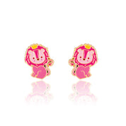 Cute Little Lion King animal stud earrings for kids, perfect for a birthday or holiday gift. Featuring a hypoallergenic finish and a secure safety back for your daughter's comfort.