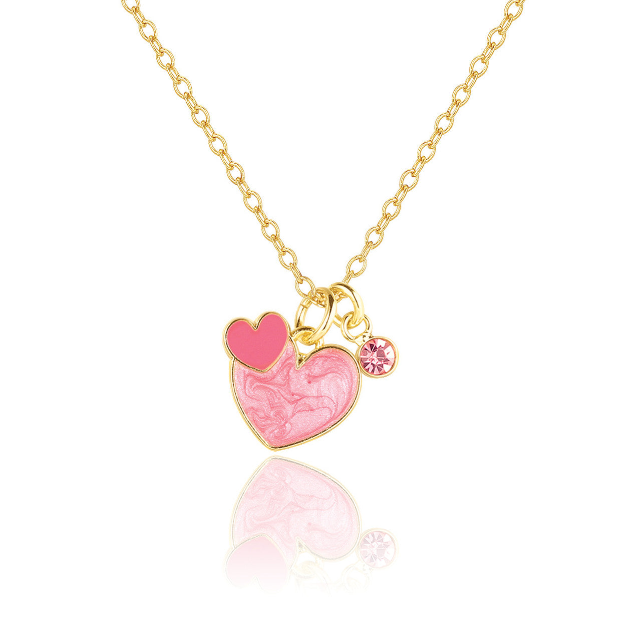 Lovely Heart 2 Heart necklace for kids, perfect for a Valentine's Day gift for your granddaughter. Features a lightweight chain and skin-safe materials.