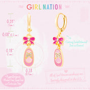 Kids Leverback Earrings | Crystal Ballet Shoe