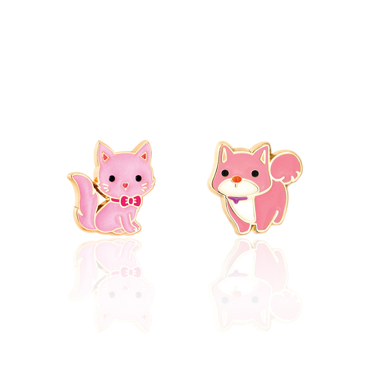 Easter gift cat and dog stud earrings for girls. Hypoallergenic kids jewelry and perfect Easter basket stuffer by Girl Nation Canada.
