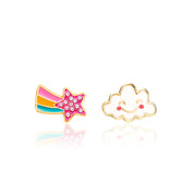 Radiant Starry Skies stud earrings for girls, an ideal Christmas promotion gift for your daughter. Made with nickel-free materials and a secure stay-on safety back.