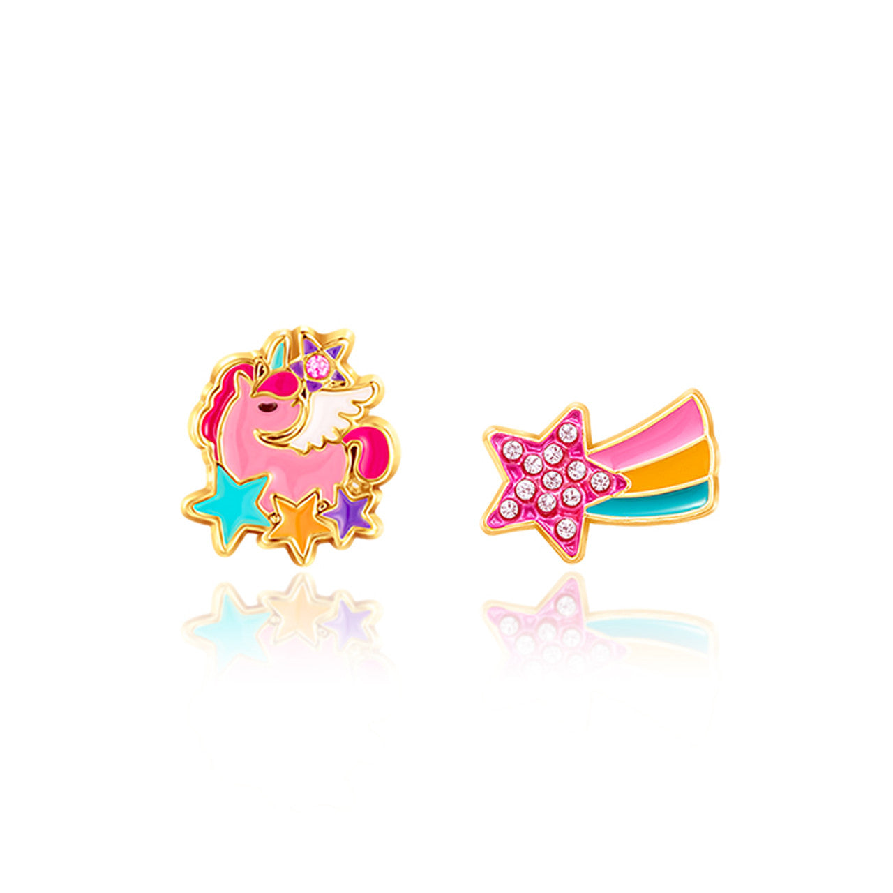 Sparkling Stardust Dreams star stud earrings for girls, an ideal Christmas or holiday gift for your niece. Designed with 316L surgical steel and a protective safety back.