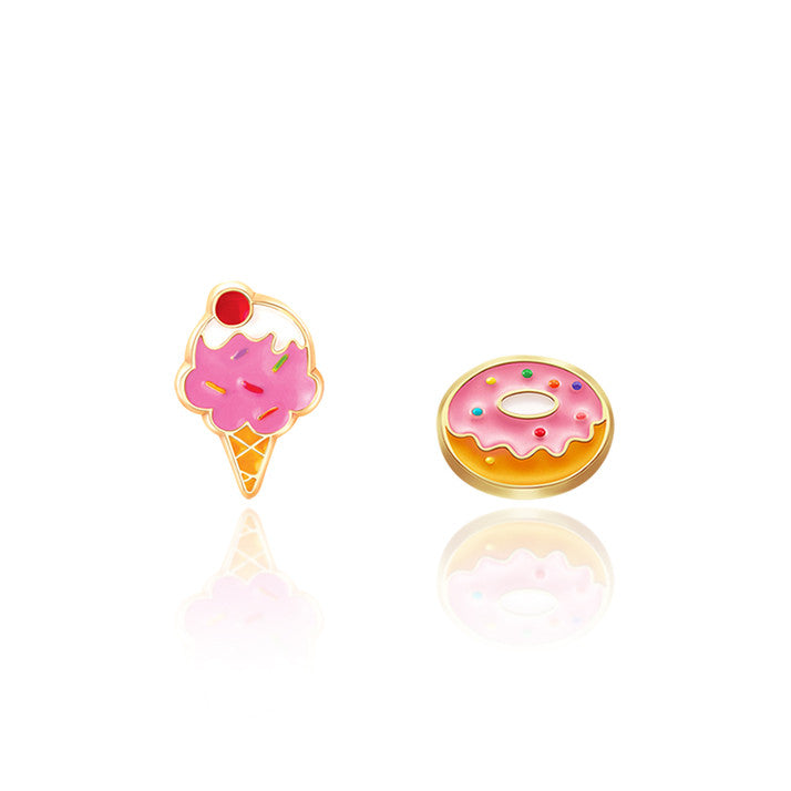 Delicious Sprinkles & Scoops ice cream stud earrings for kids, perfect for a summer holiday gift for your daughter. Featuring a hypoallergenic finish and a secure safety back.