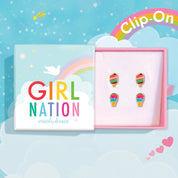 Hypoallergenic rainbow popsicle earrings for girls and ice cream jewelry for kids in Canada featuring comfortable clip on designs. Safe and stylish kids earrings for sensitive skin.