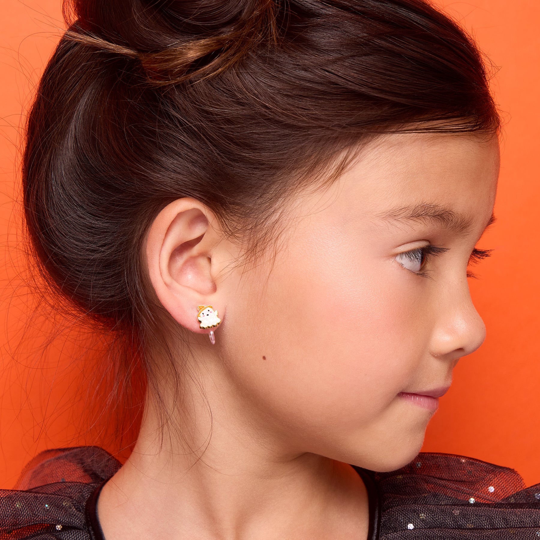 Halloween Kids Clip-on Earrings | Glitter Spooky Ghost