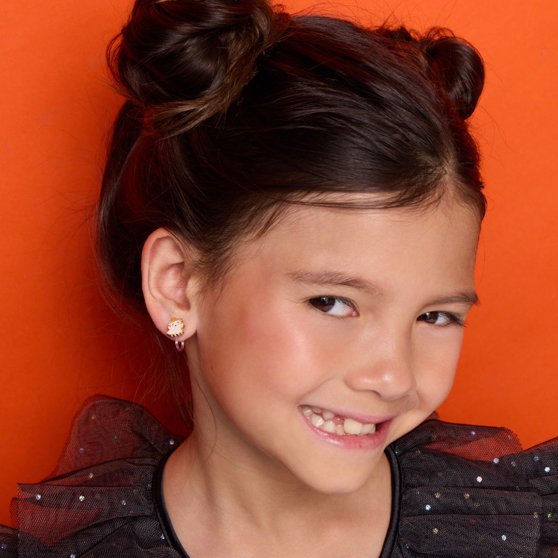 Halloween Kids Clip-on Earrings | Glitter Spooky Ghost