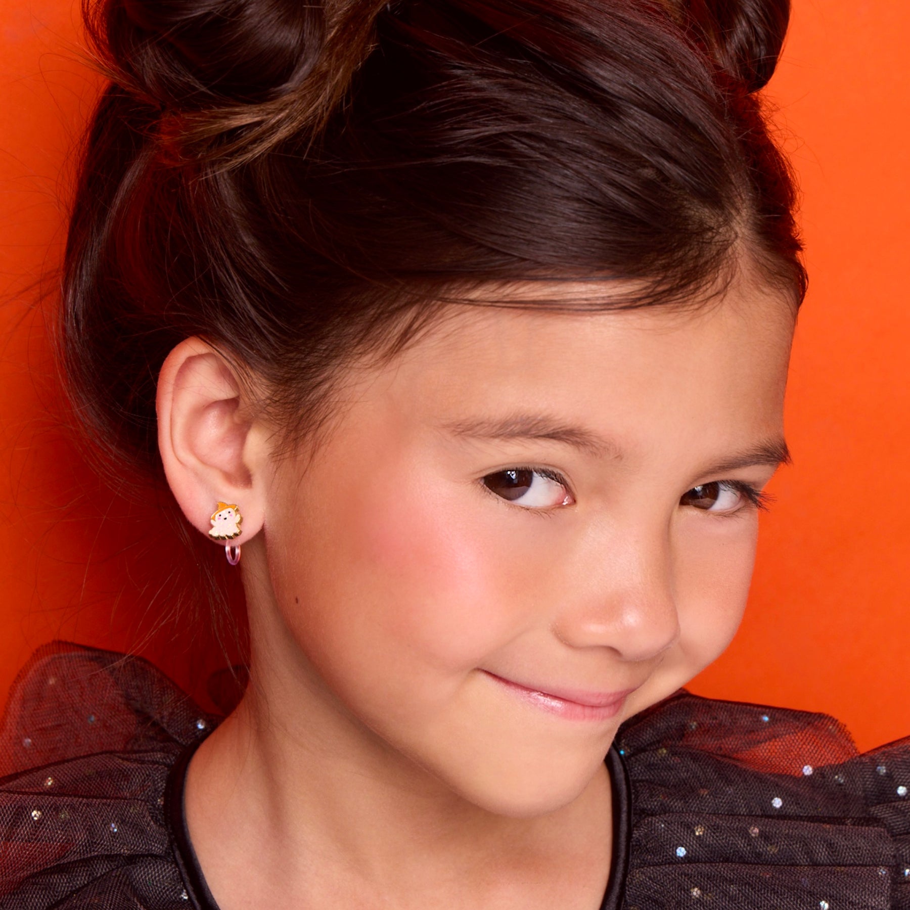 Halloween Kids Clip-on Earrings | Glitter Spooky Ghost