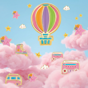 Kids Hypoallergenic Stud Earrings | Easter Hot Air Balloon