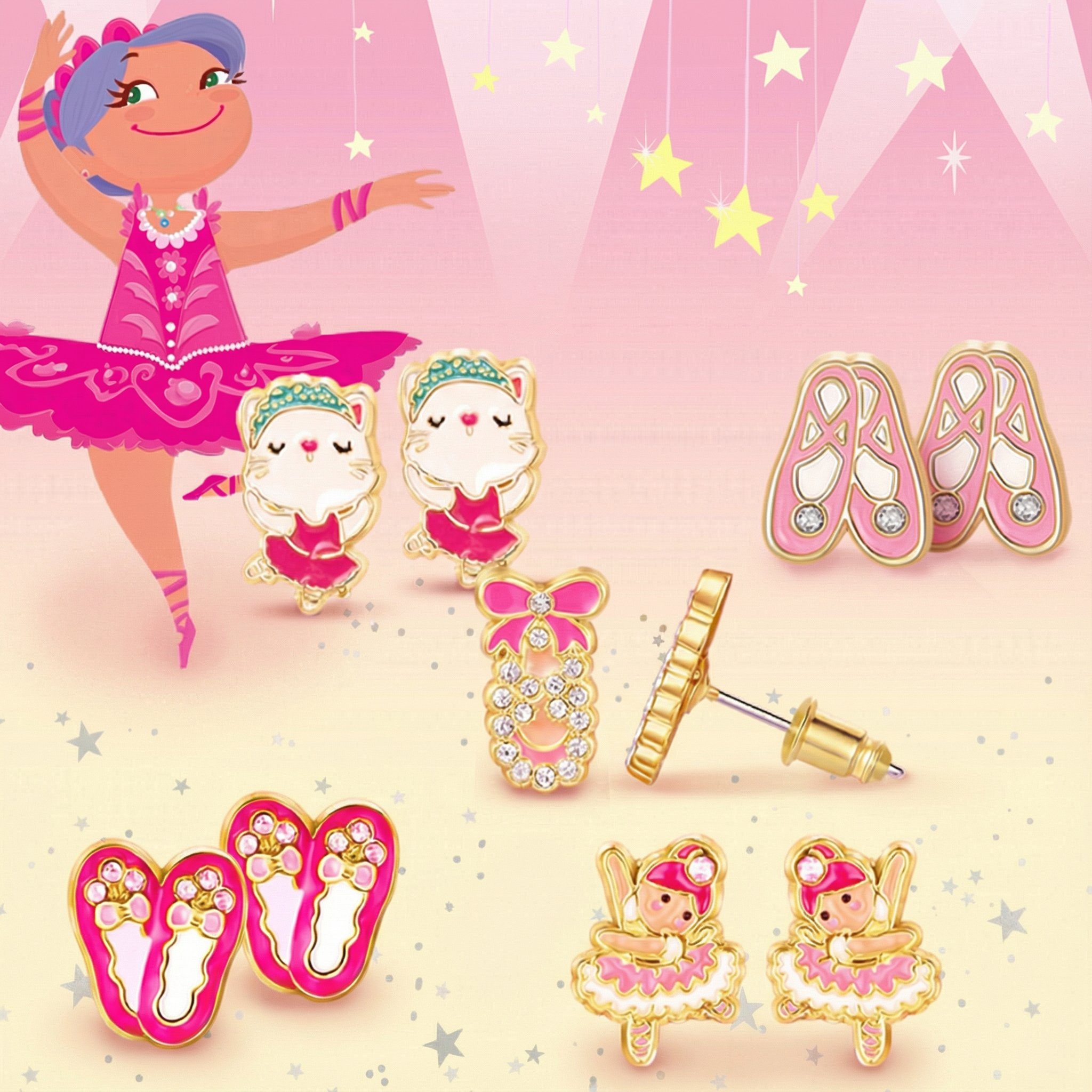 Macro view of the ballet dress design and the high-quality clip back, providing a safe and irritation-free fit for girls.