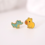 The Perfect Pair | Crocodile & Capybara Earrings