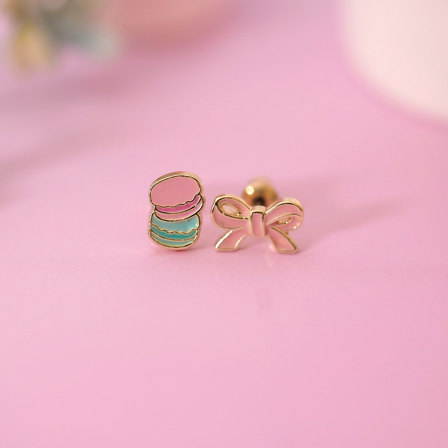 The Perfect Pair | Macaron & Pink Bow Earrings
