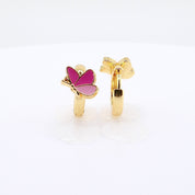 18K Gold Plated Kids Hoop Earrings | Easter Butterfly Huggie