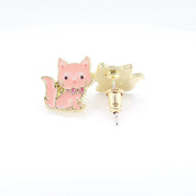 Kids Hypoallergenic Stud Earrings | Easter Pink Kitty