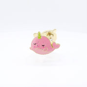 Kids Clip-on Earrings | Glitter Pink Narwhal