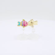 Kids Clip-on Earrings | Glitter Rainbow Fish