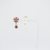 Kids Clip-On Dangle Earrings | Pink Flower with Pink CZ
