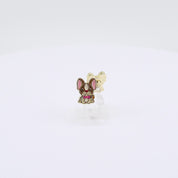 French Bulldog charm clip-on earrings rotating on display, video