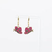 Kids Leverback Earrings | Easter Crystal Butterfly