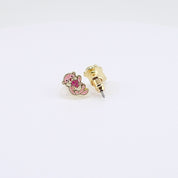 Pink otter stud earrings rotating on display, video